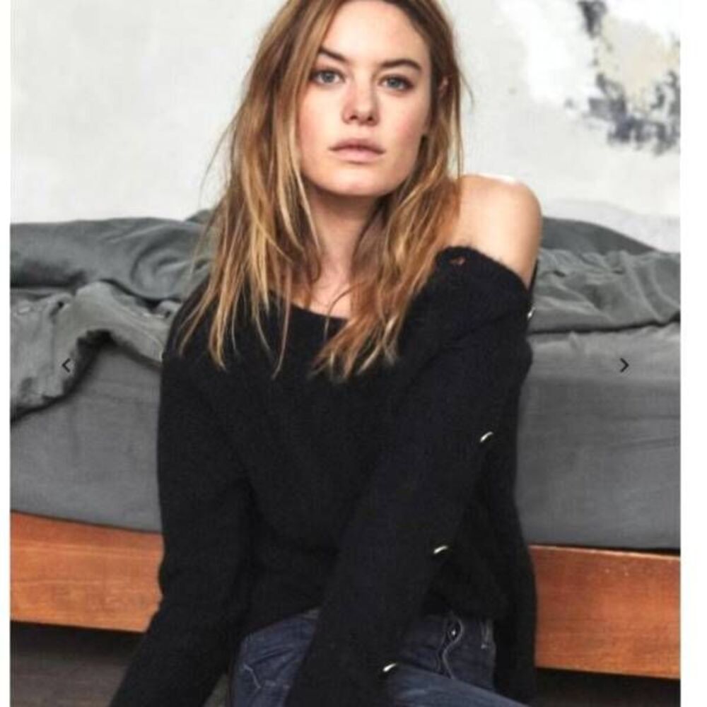 Sezane Black Crew Neck Sweater